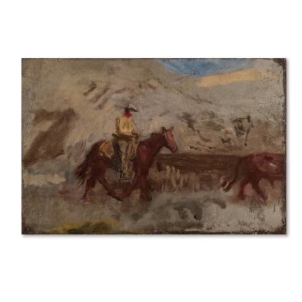 Thomas Eakins 'Cowboy At Work' Canvas Art, 30x47, Trademark Fine Art, Mfr#: AA00857-C3047GG